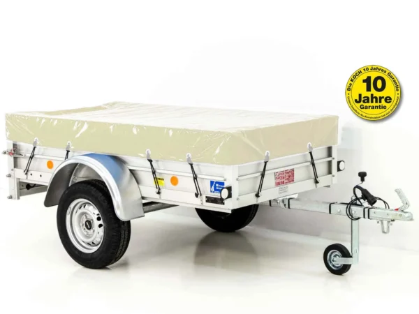 Kooktrailer met 105x205cm 750kg zeil | Type U2 | Professioneel vlak ivoorbeige zeil
